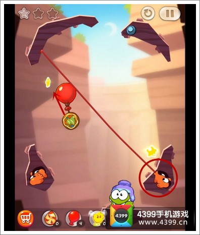 割绳子2攻略 沙坝2-18三星攻略