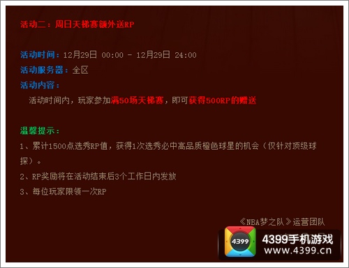 NBA梦之队rp值