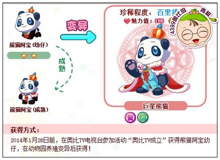奥比岛巨星熊猫怎么得
