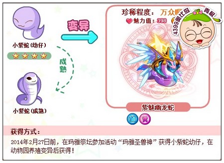 奥比岛紫魅幽龙蛇怎么得