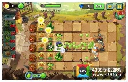 植物大战僵尸2功夫世界炸药桶一星攻略