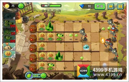 植物大战僵尸2功夫世界炸药桶一星攻略