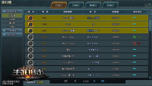 问鼎战神争夺《4399生死狙击》排行榜席位