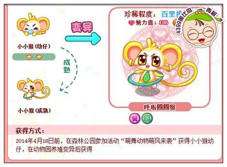 奥比岛呼啦圈圈猴怎么得