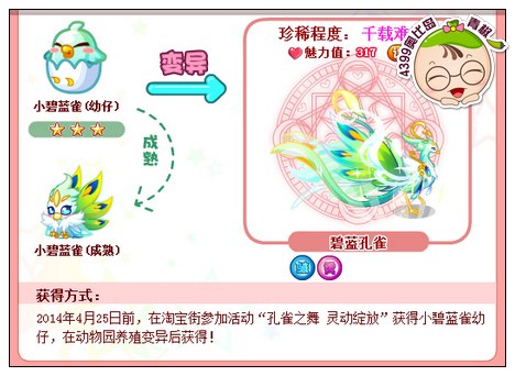 奥比岛碧蓝孔雀怎么得