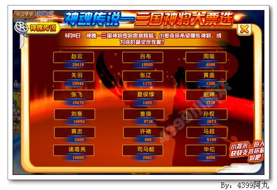 奥奇传说三国神将大票选