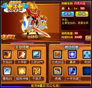 龙斗士白虎剑圣满级是多少级