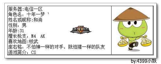 4399生死狙击第一赛季季后赛A组选手资料