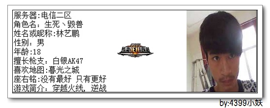 4399生死狙击第一赛季季后赛C组选手资料
