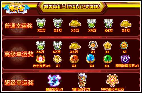 龙斗士幸运塔罗牌 海量星能水晶等你拿