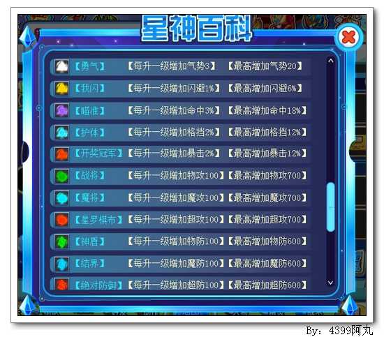奥奇传说蓝色星神有哪些