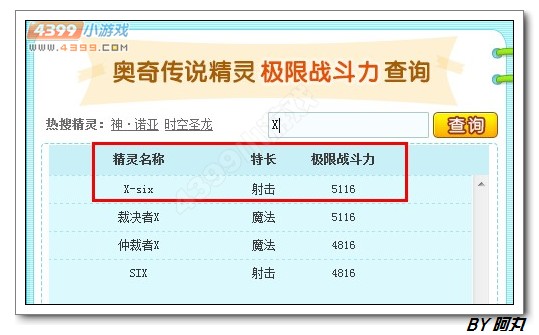 奥奇传说Xsix极限战斗力