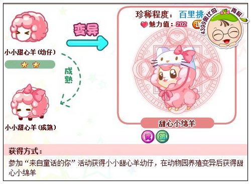 奥比岛甜心小绵羊在哪得 怎么得