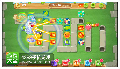 保卫萝卜2D1关攻略