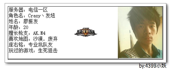 4399生死狙击王者争霸第三赛季季后赛H组选手资料
