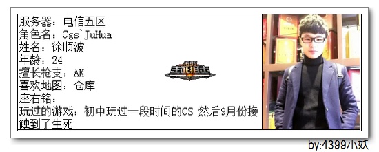4399生死狙击王者争霸第三赛季季后赛A组选手资料