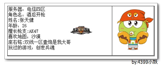 4399生死狙击王者争霸第三赛季季后赛C组选手资料