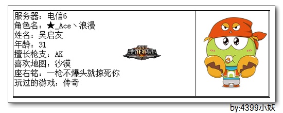 4399生死狙击王者争霸第三赛季季后赛C组选手资料