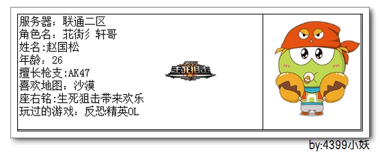 4399生死狙击王者争霸第三赛季季后赛C组选手资料