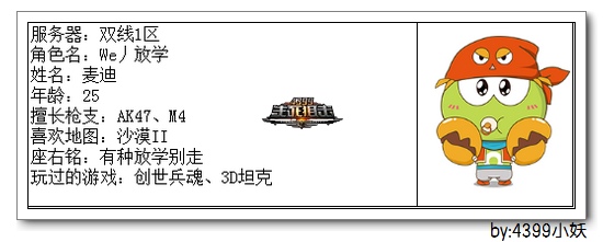4399生死狙击王者争霸第三赛季季后赛E组选手资料