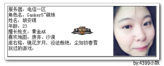 4399生死狙击王者争霸第三赛季季后赛F组选手资料