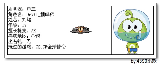 4399生死狙击王者争霸第三赛季季后赛G组选手资料