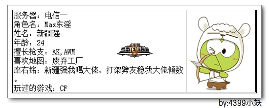 4399生死狙击王者争霸第三赛季季后赛G组选手资料