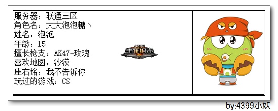 4399生死狙击王者争霸第三赛季季后赛G组选手资料