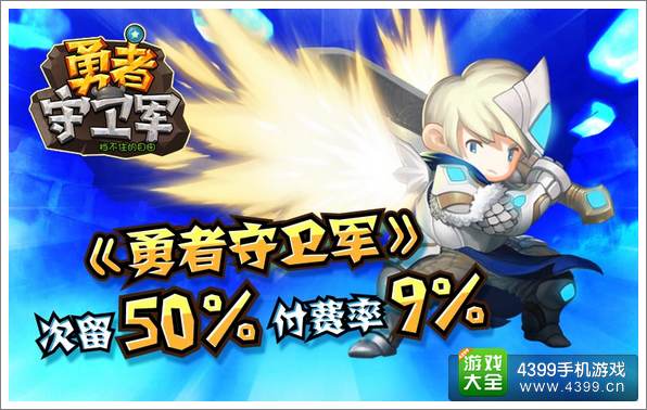 小游戏大数据 《勇者守卫军》次留50%付费率9%