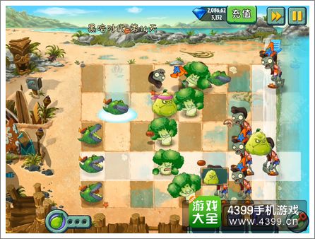 植物大战僵尸2巨浪沙滩第14关攻略 砸罐子