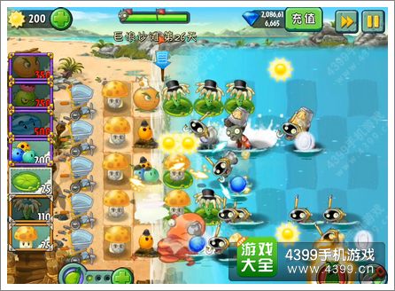 植物大战僵尸2巨浪沙滩第26关攻略 培养导向蓟