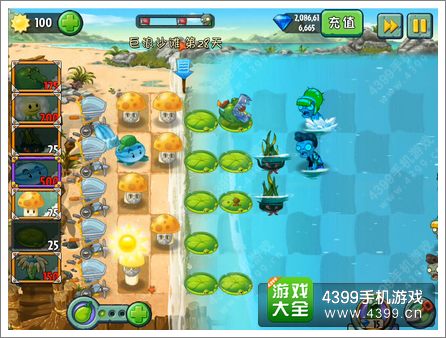 植物大战僵尸2巨浪沙滩第28关攻略 僵尸暴走
