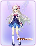 小花仙学院蓝格纹套装