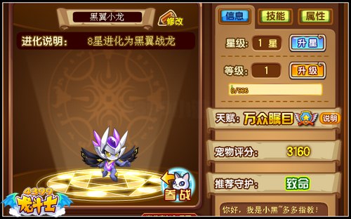 龙斗士黑翼小龙守护什么 好不好