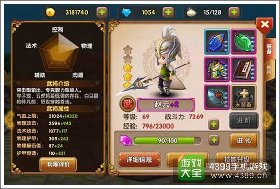 全民闯天下过关斩将阵容之赵云