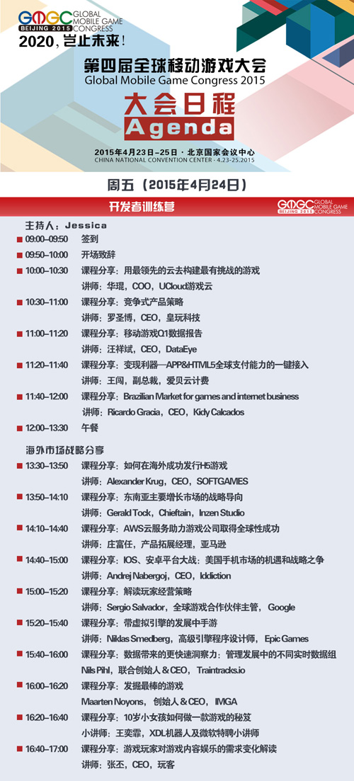 GMGC主会场日程