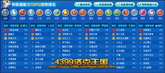 洛克王国最厉害的宠物