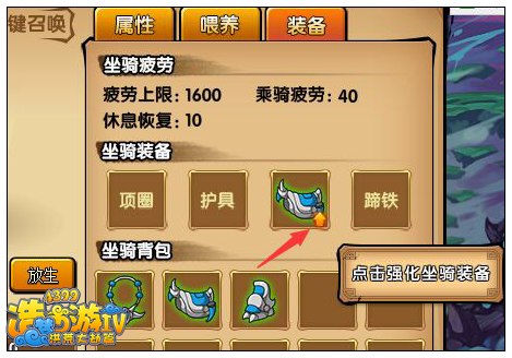 洪荒大劫篇怎么强化坐骑装备
