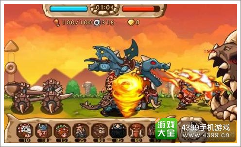 穴居人与恐龙关卡对战