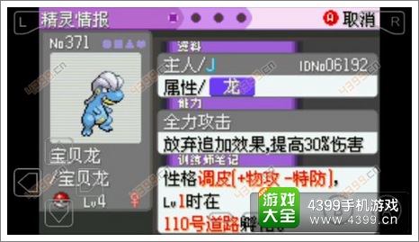 口袋妖怪漆黑的魅影宝贝龙