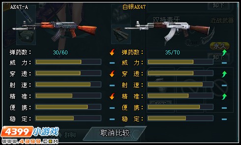 4399生死狙击GP枪和金币枪的差别