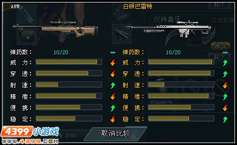 4399生死狙击GP枪和金币枪的差别