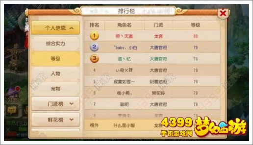 梦幻西游手游80级玩家