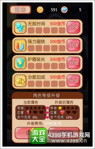 地城跑酷角色成长