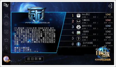 自由之战FPL官方选拔赛 数万战队齐聚