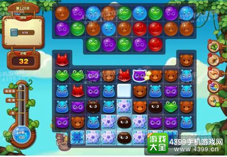 开心消消乐120关三星攻略