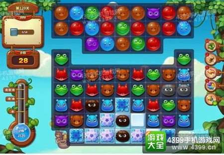 开心消消乐120关三星攻略