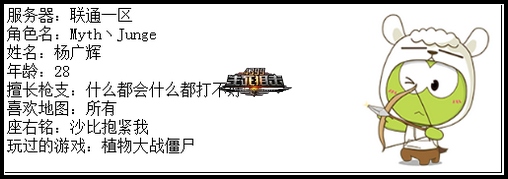 4399生死狙击王者争霸第五赛季季后赛F组选手资料