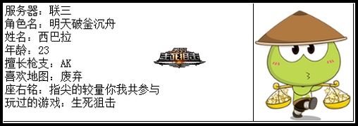 4399生死狙击王者争霸第五赛季季后赛H组选手资料