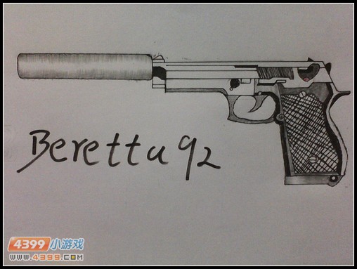 生死狙击玩家手绘—Beretta92